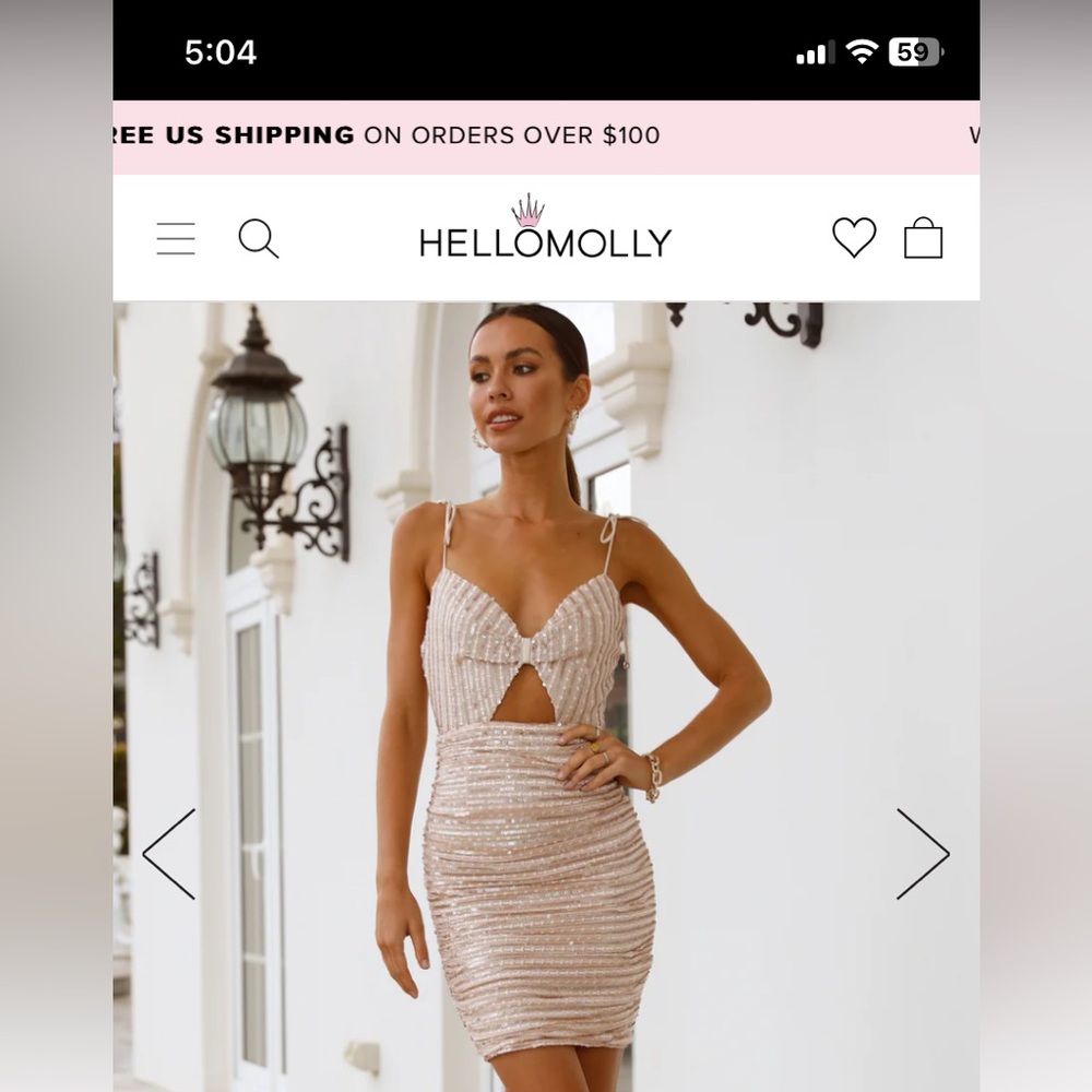Hello molly gold glittery dress